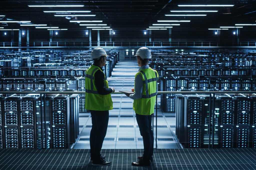 data-center-network-racks-men-engineers